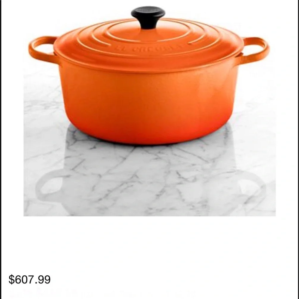 Le Creuset new big 30 9qt white cast iron pot pan